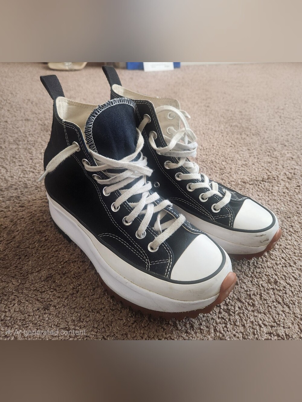 Converse Run Star Hike Platform High Top Sneakers Black White